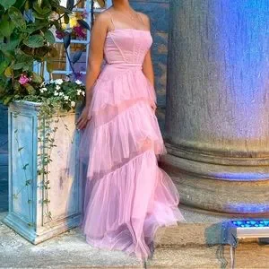 BCBGMaxAzria | Dresses | Bcbg Corset Tulle Gown In Pink Rose